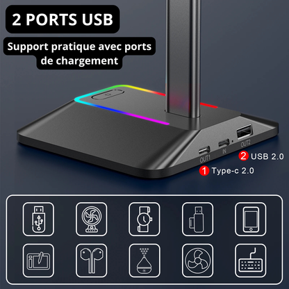 Support casque USB